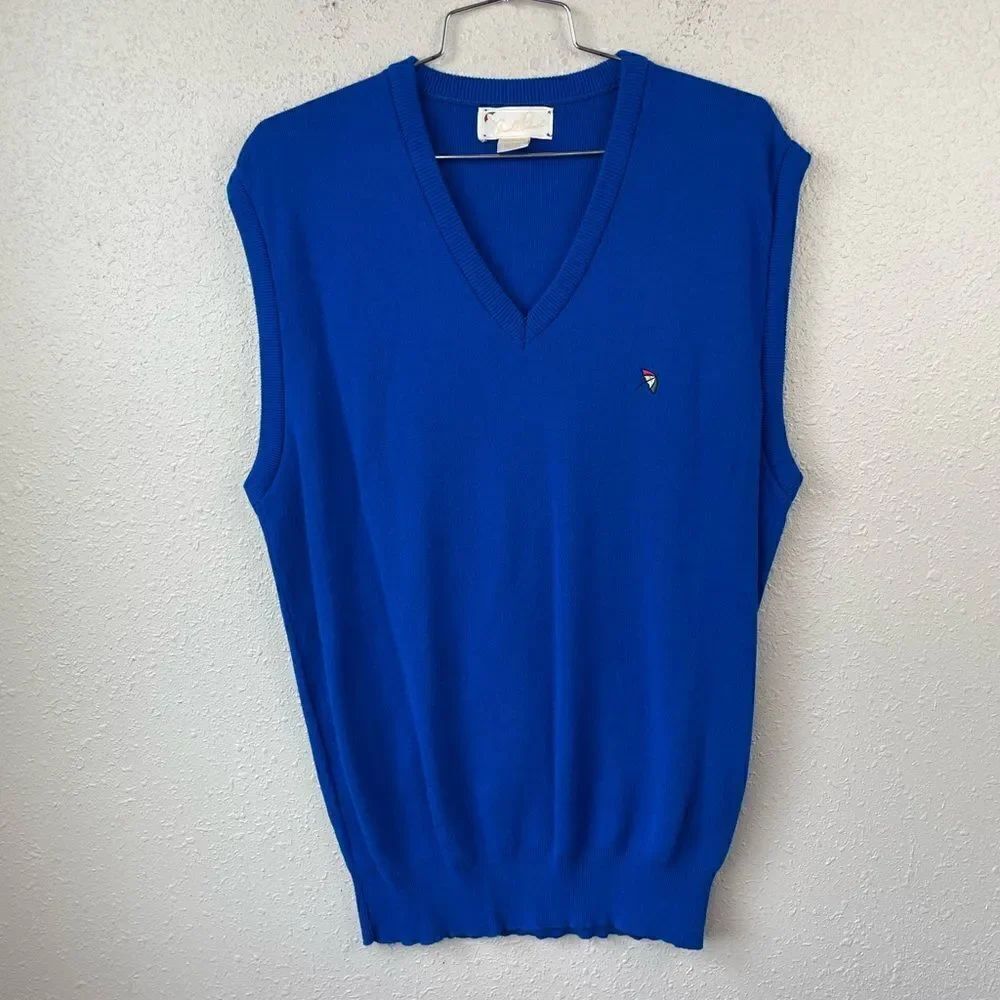 Vintage Arnold Palmer Sleeveless V-Neck Sweater Size L EUC